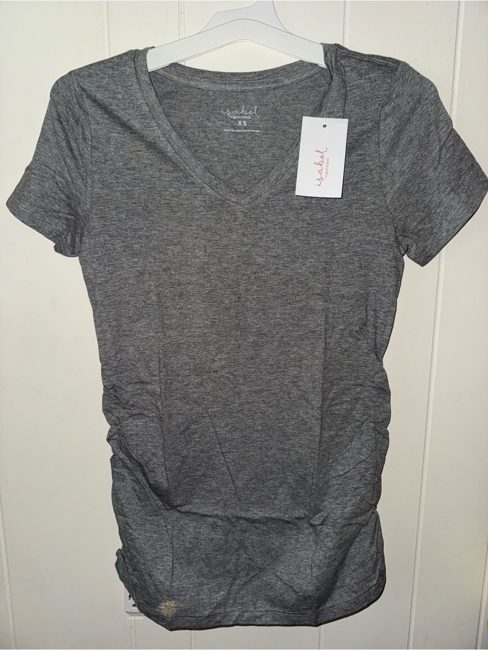 Isabel Maternity by Ingrid & Isabel Gray V-Neck Short Sleeve Tee